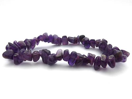 Single Strand Chip Bracelet - Dark Amethyst