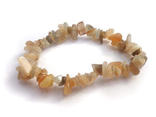 Single Strand Chip Bracelet - Moonstone Mixed