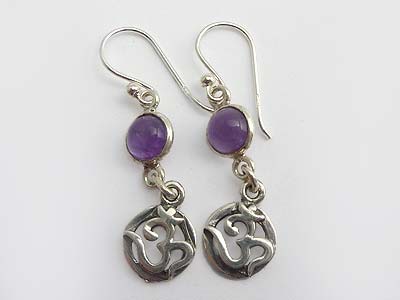 Amethyst Ohm Earrings