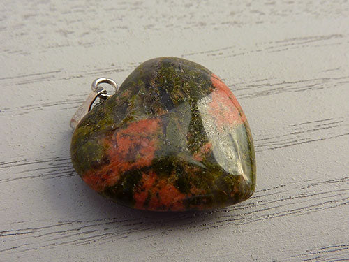 Unakite Heart Pendant - Small