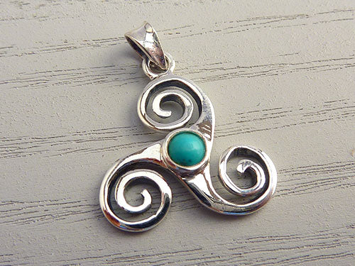 Turquoise Trispiral Pendant