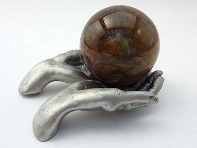 Pewter Hands Crystal Holder