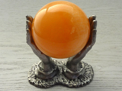 Pewter Hands Crystal Holder B