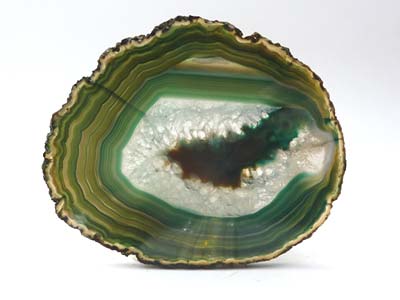 Agate Slice Medium M - Dyed Green