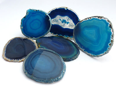 Agate Slice Small - Dyed Blue