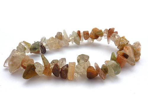 Single Strand Chip Bracelet - Rutilated Quartz