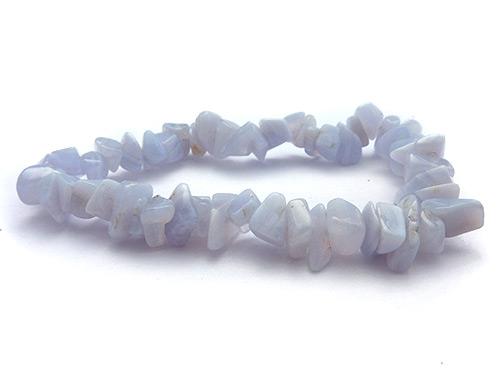 Single Strand Chip Bracelet - Blue Lace Agate