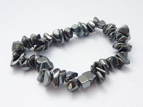 Single Strand Chip Bracelet - Hematite