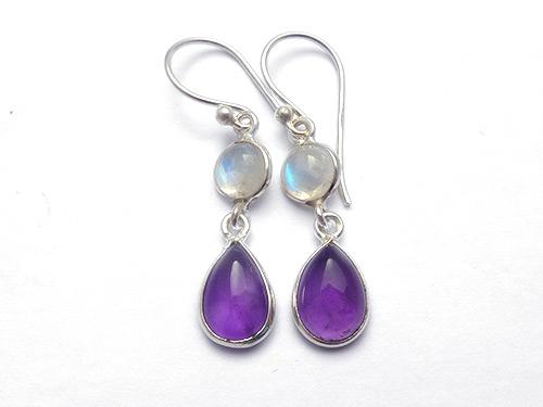 Amethyst & Moonstone Earrings