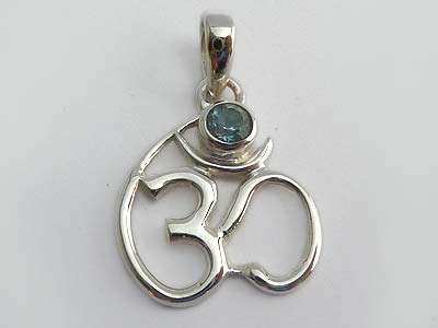 Blue Topaz Ohm Pendant