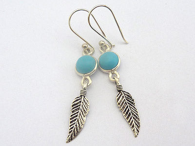 Turquoise with Feather Earrings