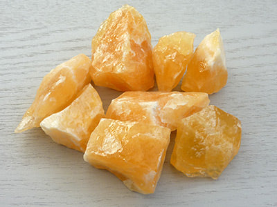 Natural Calcite pieces - Orange