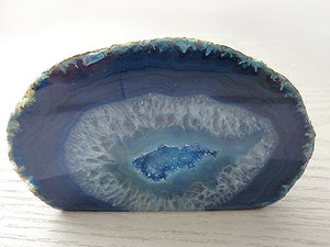 Agate Geode - Medium Flat Base Blue C – Crystal Earth Spirit