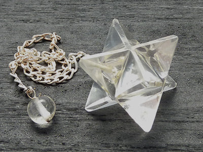 Clear Quartz Merkeba Star Pendulum