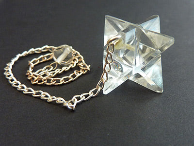 Clear Quartz Merkeba Star Pendulum