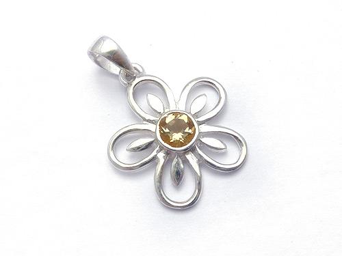 Citrine Flower Pendant