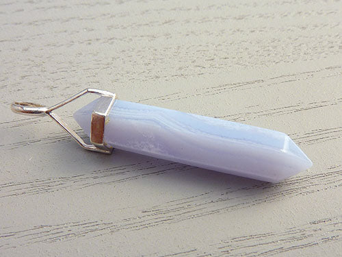 Blue Lace Agate Double Terminated Pendant