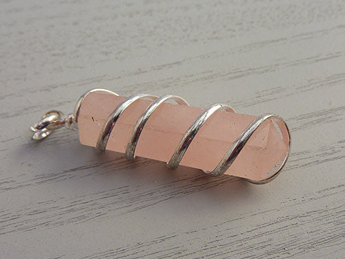 Rose Quartz Spiral Pendant