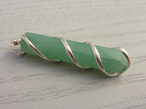 Green Aventurine Spiral Pendant