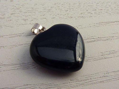 Black Obsidian Heart Pendant - Small