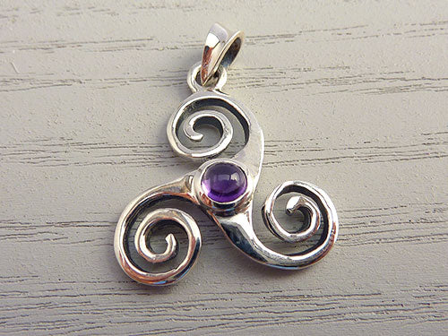 Amethyst Trispiral Pendant
