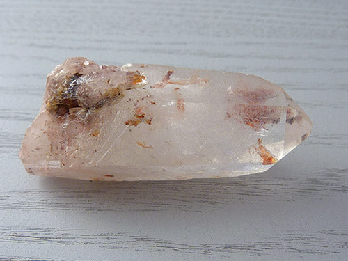 Clear Quartz Point with Hematite Inclusions