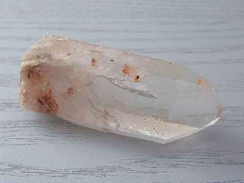 Clear Quartz Point with Hematite Inclusions