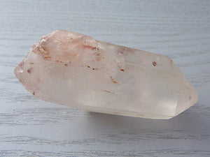 Clear Quartz Point with Hematite Inclusions