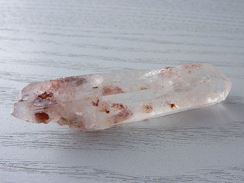 Clear Quartz Point with Hematite Inclusions