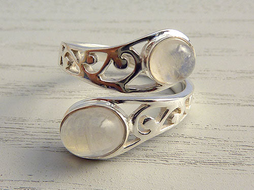 Moonstone Wrap Filligree Ring