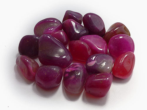 Agate Dyed Pink Tumbled Stones