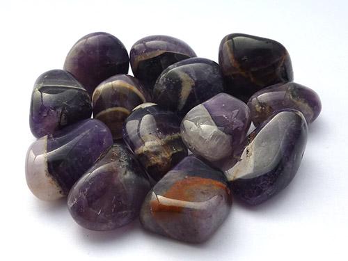 Chevron Amethyst Tumbled Stones