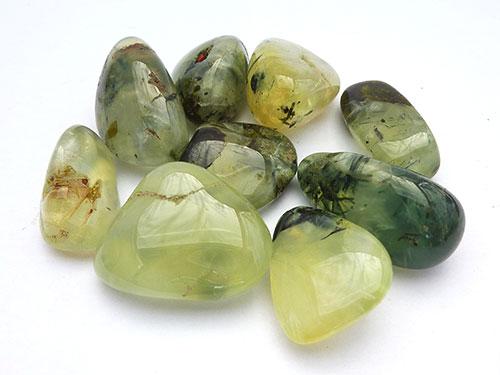 Prehnite with Epidote Tumbled Stones