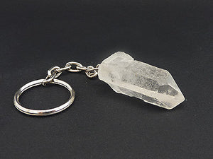 Clear Quartz Crystal Keychain